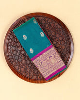 SC3030 - Satin Saree With Copper Zari And Meena Butta